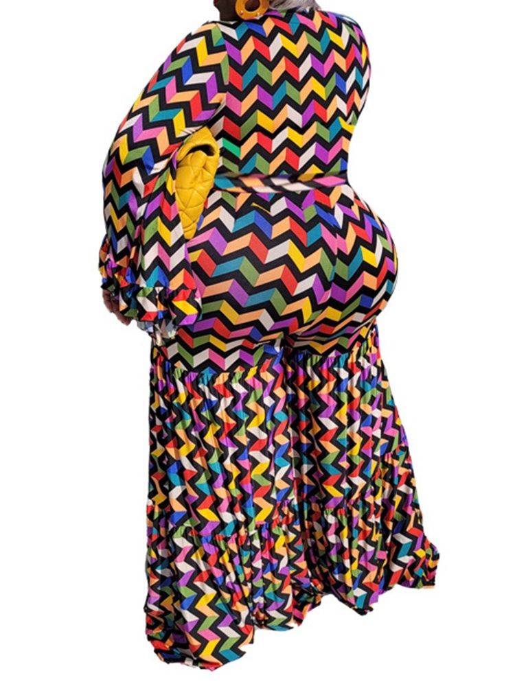 Western Geometric Full Längd High Waist Slim Jumpsuit