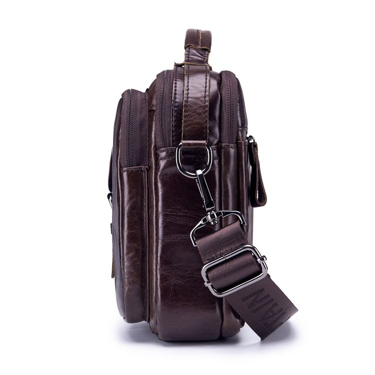 European Plain Leather Rectangle Crossbody-Väskor