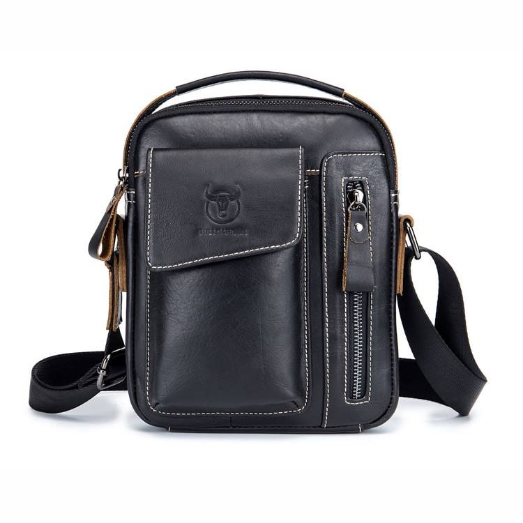 Europeiska Fyrkantiga Crossbody-Väskor I Vanligt Läder