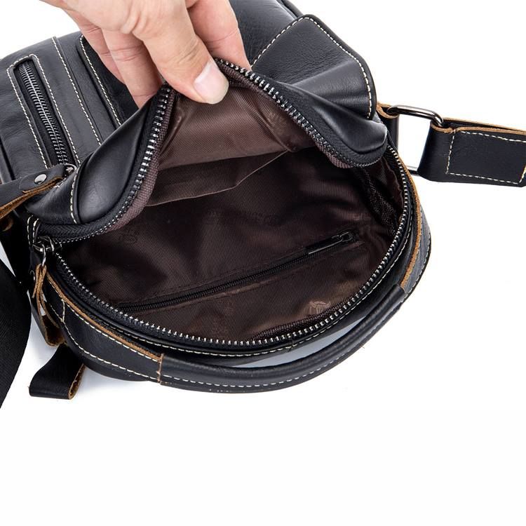 Europeiska Fyrkantiga Crossbody-Väskor I Vanligt Läder