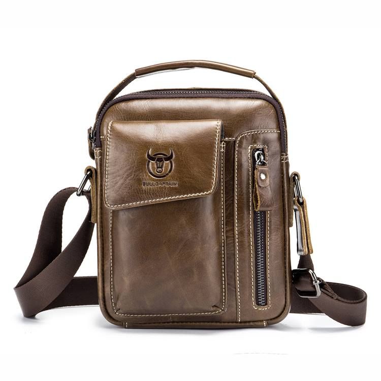 Europeiska Fyrkantiga Crossbody-Väskor I Vanligt Läder
