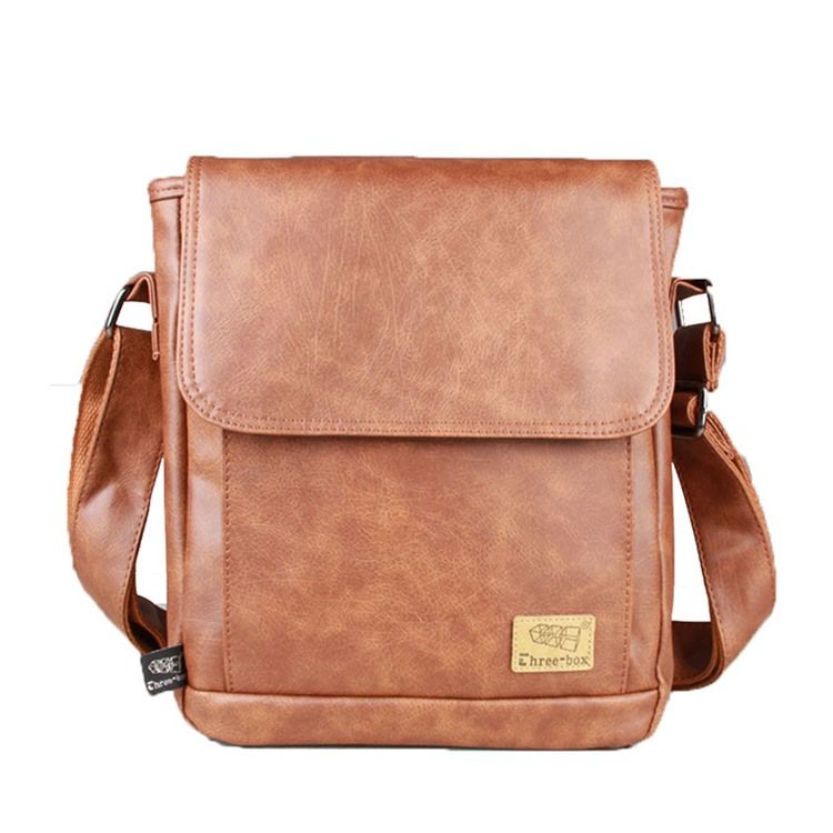 Pu-Tråd Vanlig Fyrkantig Crossbody-Väskor För Män