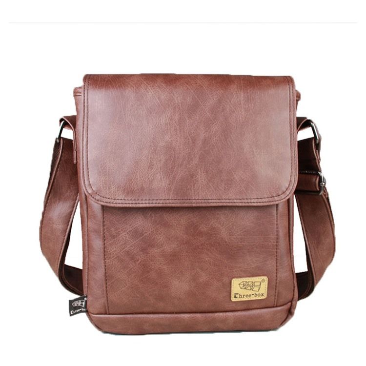 Pu-Tråd Vanlig Fyrkantig Crossbody-Väskor För Män