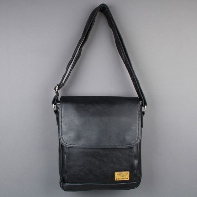Pu-Tråd Vanlig Fyrkantig Crossbody-Väskor För Män