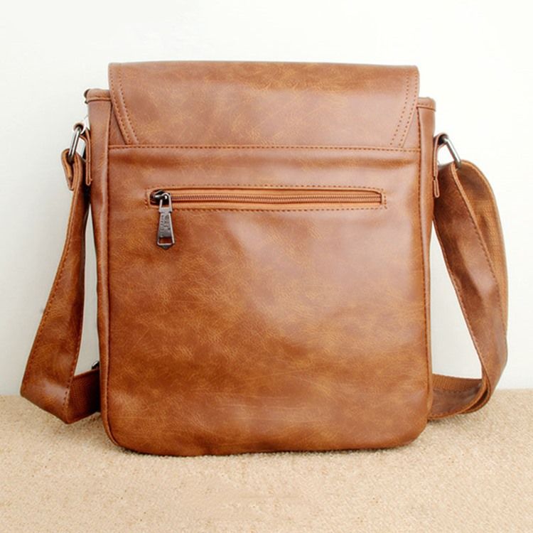 Pu-Tråd Vanlig Fyrkantig Crossbody-Väskor För Män