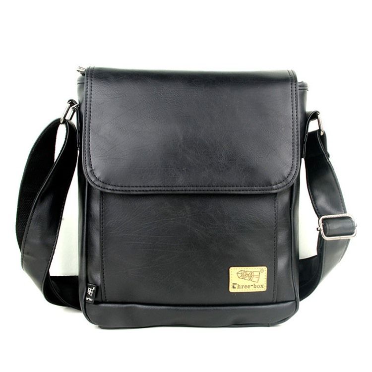 Pu-Tråd Vanlig Fyrkantig Crossbody-Väskor För Män