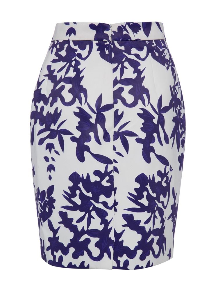 Bodycon Damkjol Med Blommönster I Mitten Av Midjan