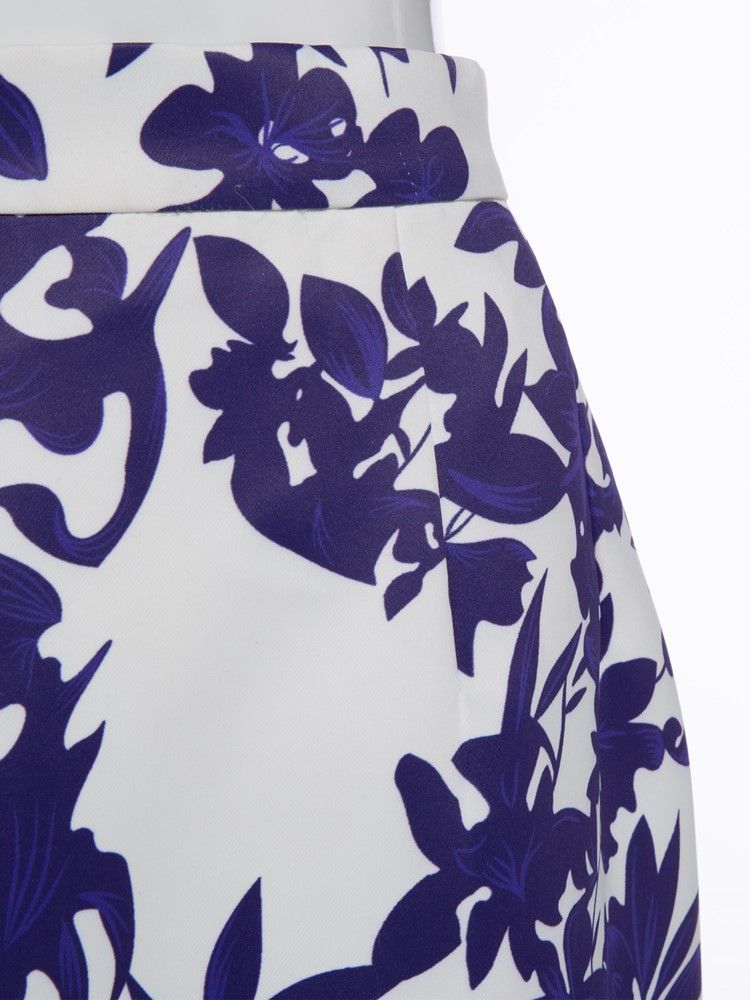 Bodycon Damkjol Med Blommönster I Mitten Av Midjan