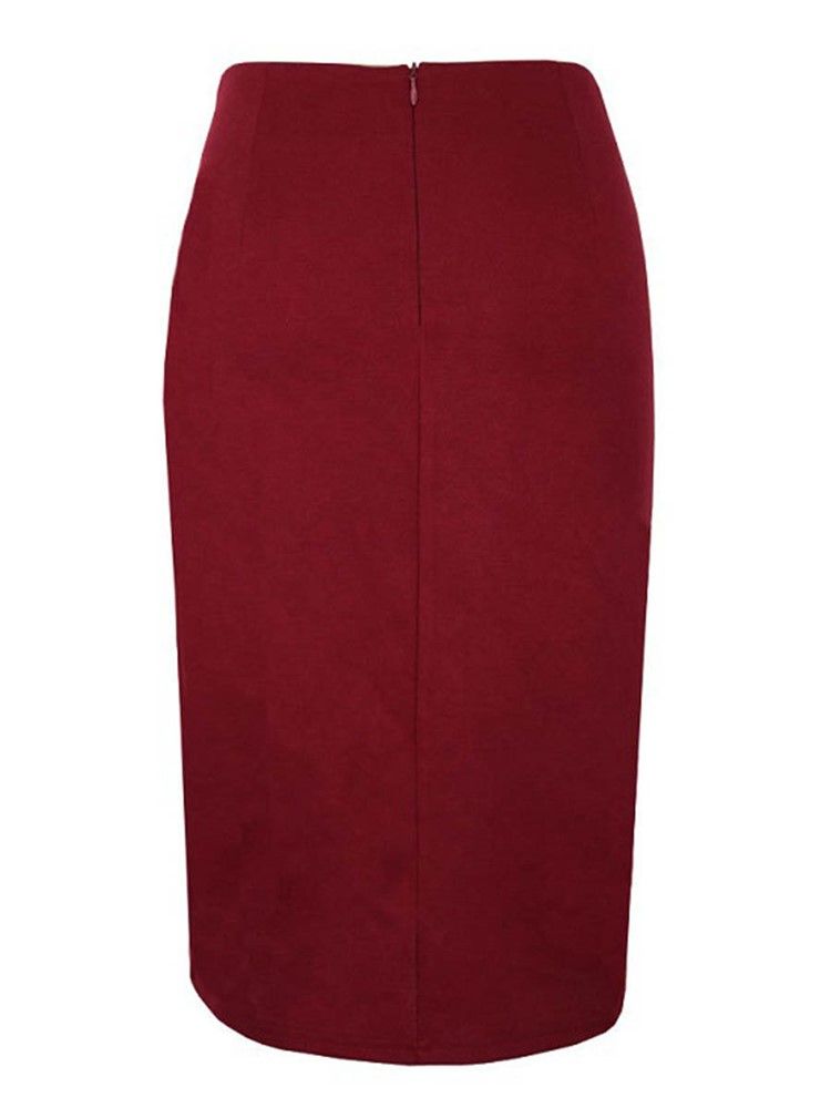 Hög Midja Veckad Bodycon Damkjol
