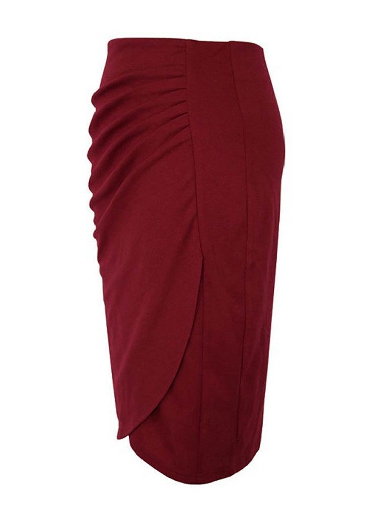 Hög Midja Veckad Bodycon Damkjol