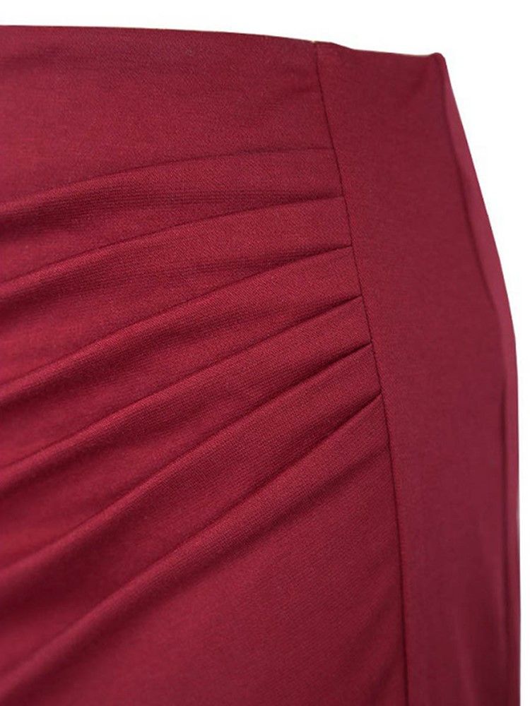 Hög Midja Veckad Bodycon Damkjol