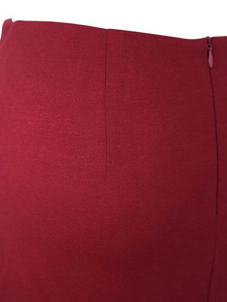 Hög Midja Veckad Bodycon Damkjol