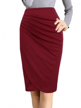Hög Midja Veckad Bodycon Damkjol
