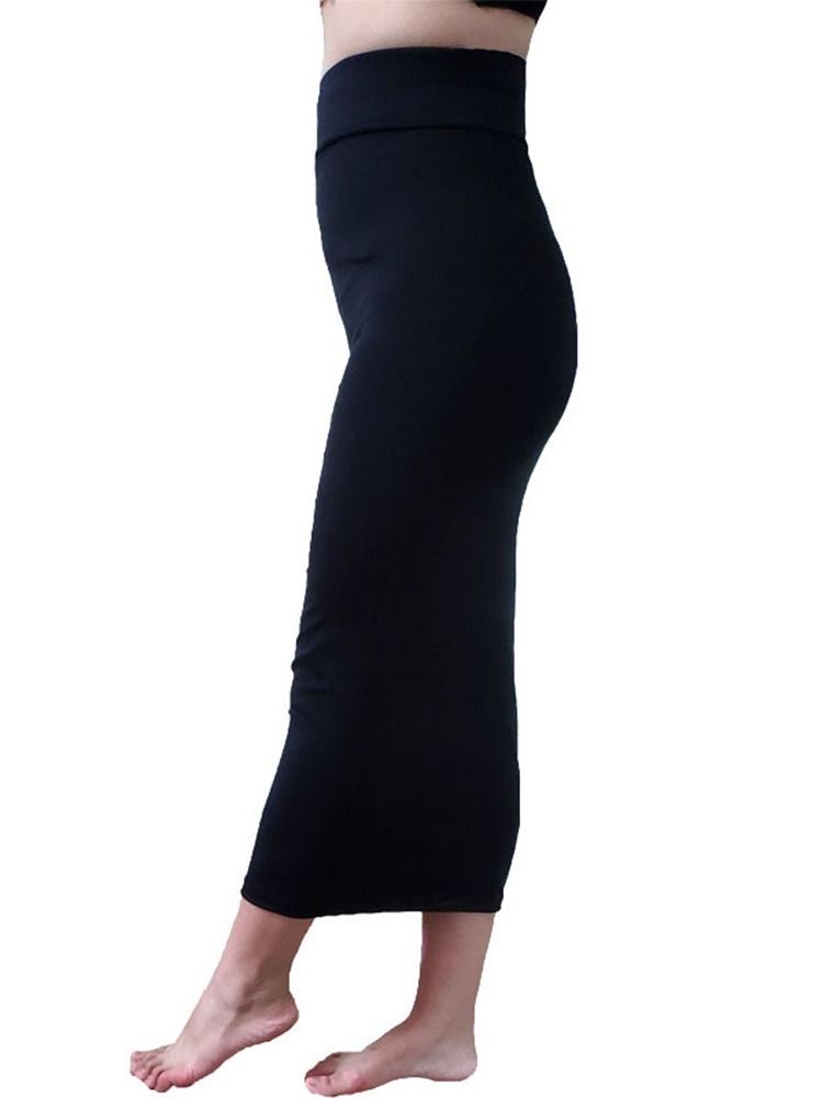 Mid-Calf Bodycon Vanlig Sexig Kjol