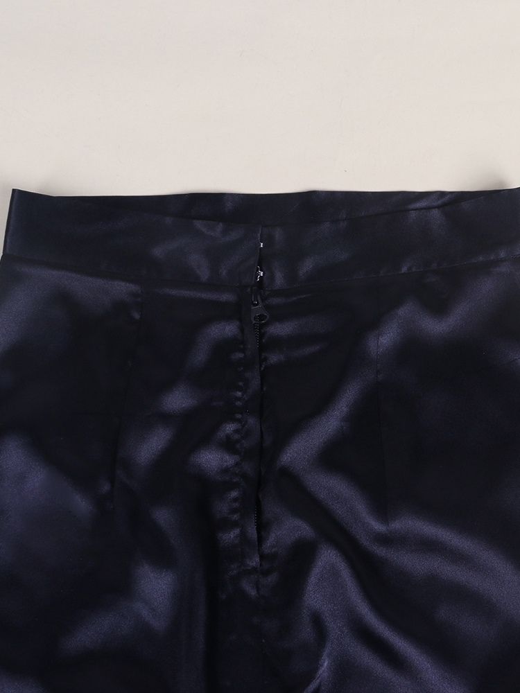 Mid-Calf Mesh Enkel Hög Midja Modekjol