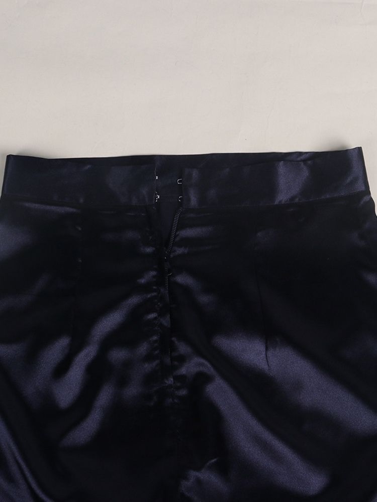 Mid-Calf Mesh Enkel Hög Midja Modekjol