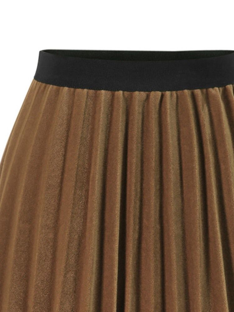 Mid-Calf Patchwork Vanlig Kjol