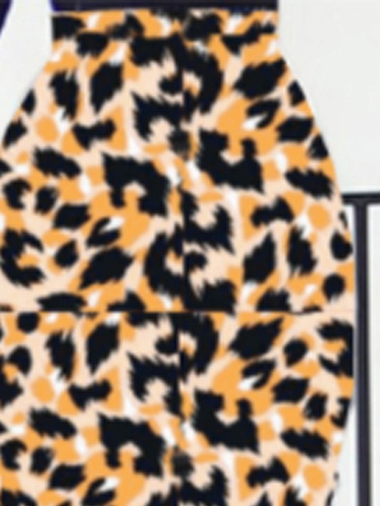 Pennskjol Mid-Calf Leopard Damkjol
