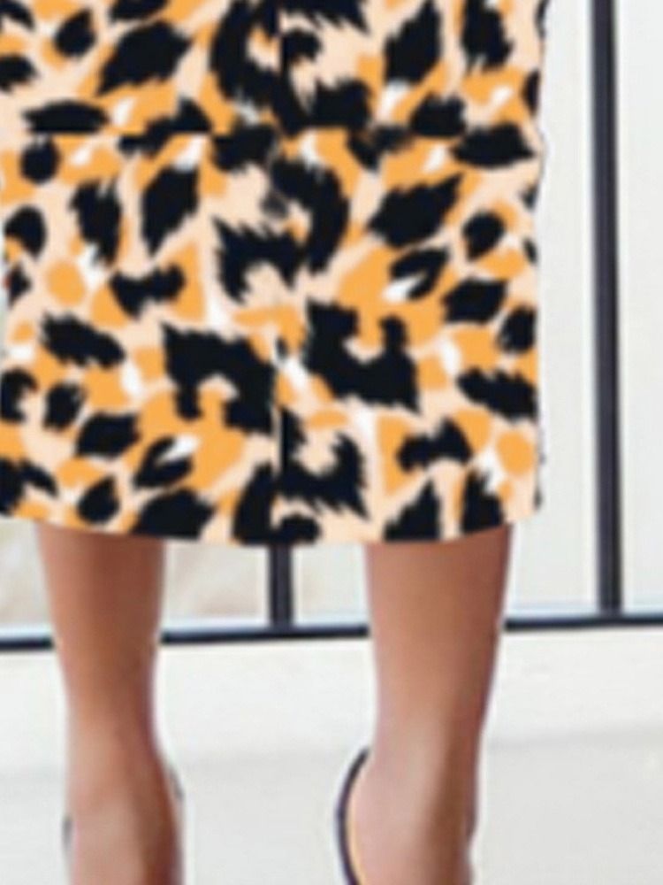 Pennskjol Mid-Calf Leopard Damkjol
