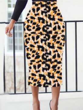 Pennskjol Mid-Calf Leopard Damkjol