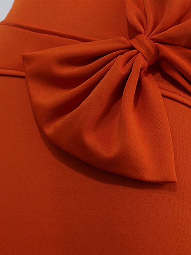 Pennskjol Sexig Kjol Med Mid-Kalf Bowknot