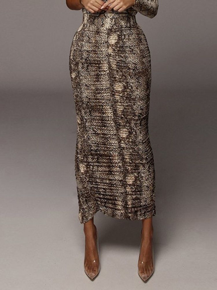 Split Serpentine Bodycon Westernkjol