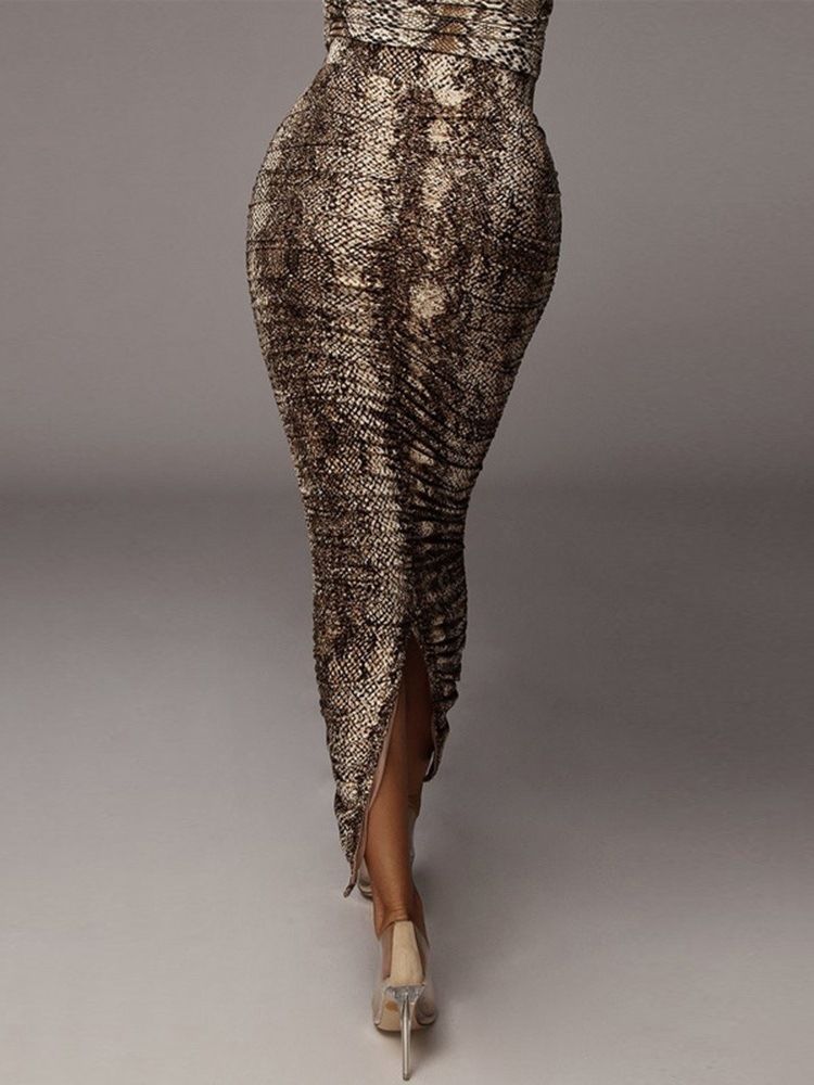 Split Serpentine Bodycon Westernkjol
