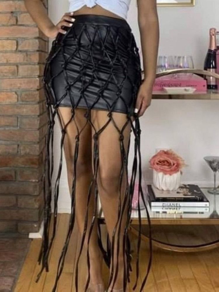Vanlig Patchwork Bodycon Mode Damkjol