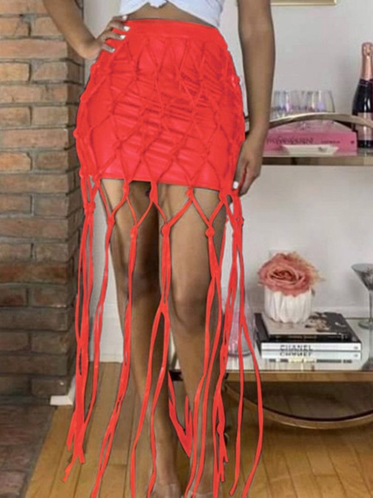 Vanlig Patchwork Bodycon Mode Damkjol
