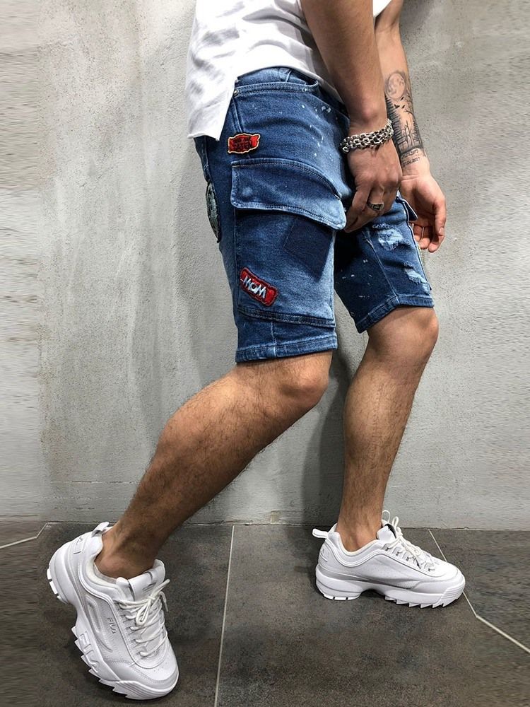Brev Tunn Ficka Mäns Midja Jeans