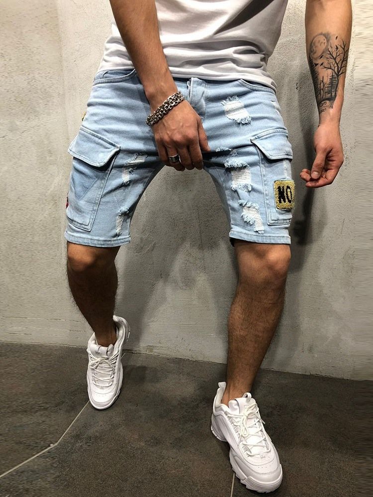 Brev Tunn Ficka Mäns Midja Jeans