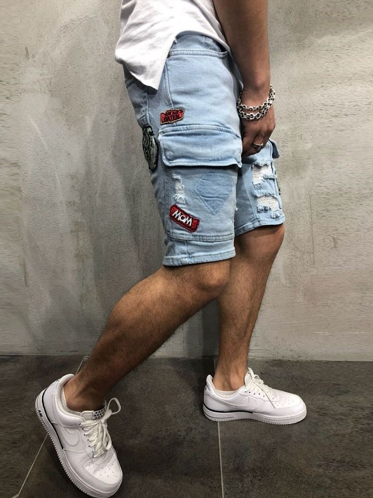 Brev Tunn Ficka Mäns Midja Jeans