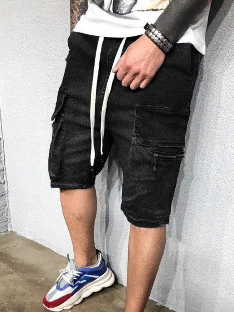 Casual Shorts För Män Med Raka Fickor
