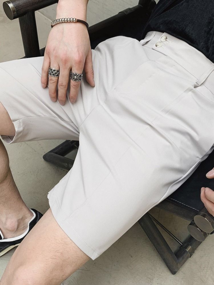 Dragkedja Rak Vanlig Koreansk Dragkedja För Män Casual Shorts