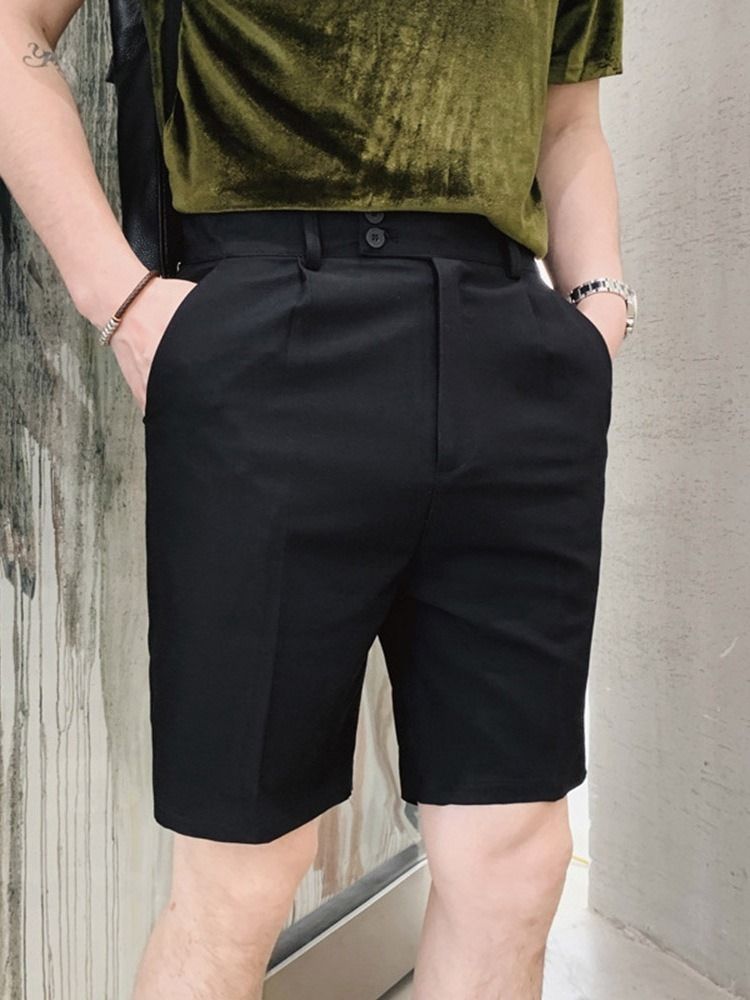 Dragkedja Rak Vanlig Koreansk Dragkedja För Män Casual Shorts