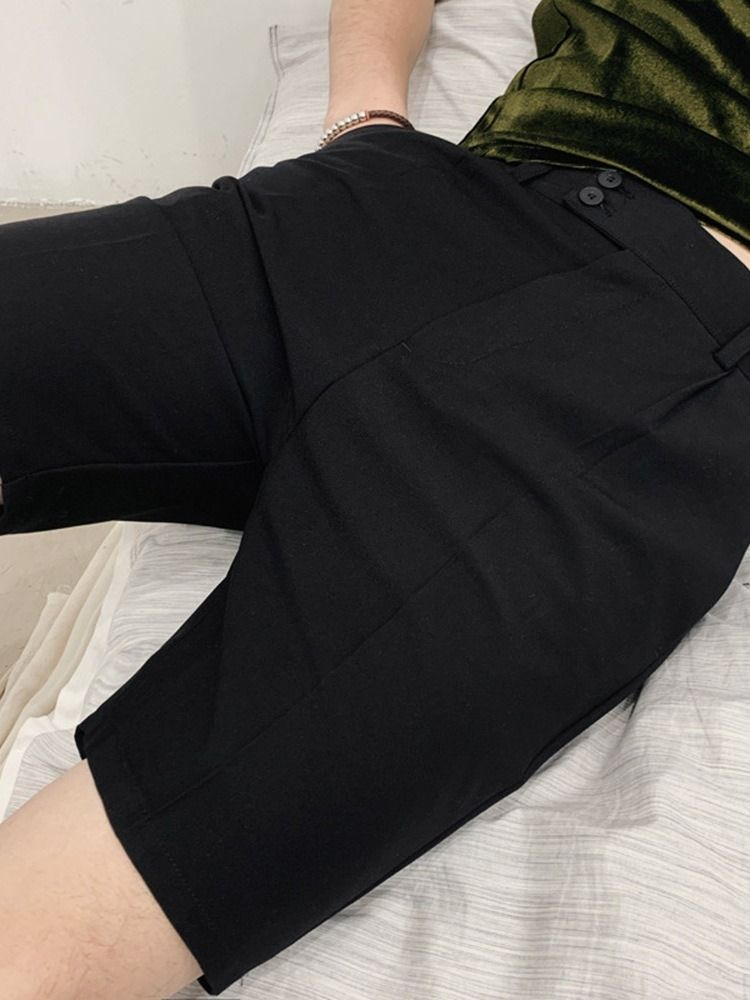 Dragkedja Rak Vanlig Koreansk Dragkedja För Män Casual Shorts