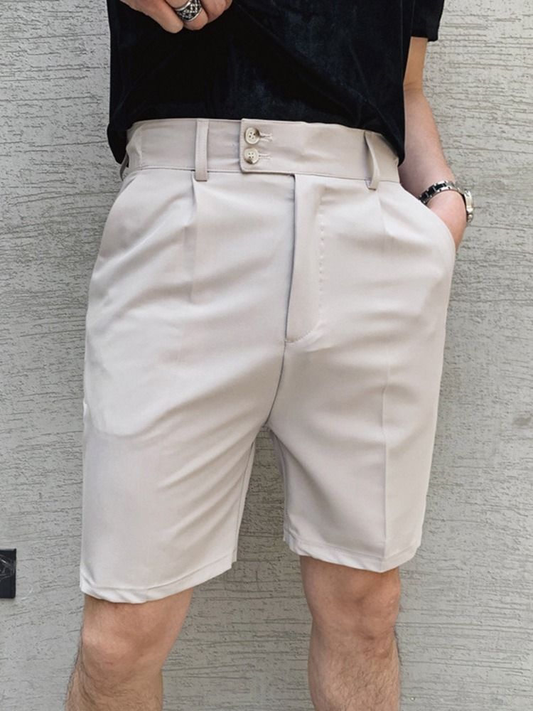 Dragkedja Rak Vanlig Koreansk Dragkedja För Män Casual Shorts