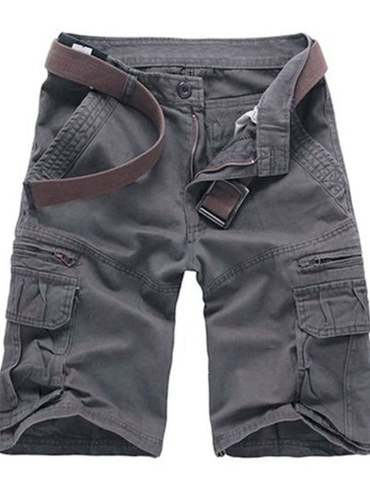 Dragkedja Rak Vanlig Midja För Män Casual Shorts