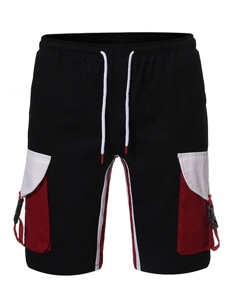 Lace-Up Color Block Lace-Up Sommar Casual Byxor