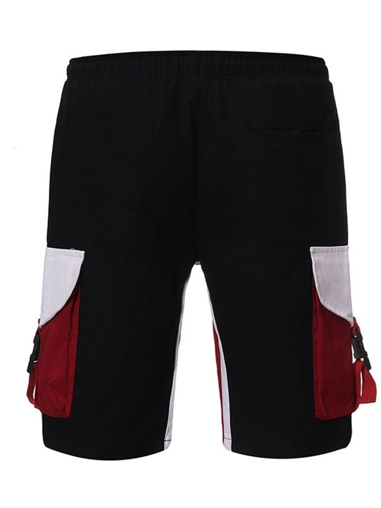 Lace-Up Color Block Lace-Up Sommar Casual Byxor