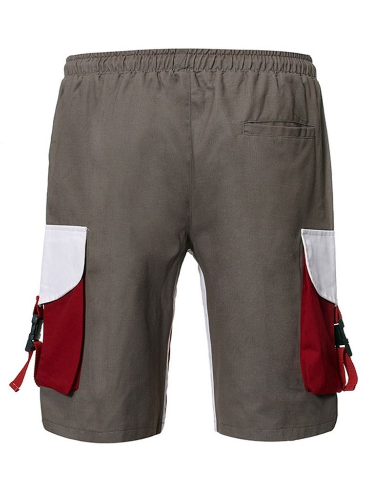 Lace-Up Color Block Lace-Up Sommar Casual Byxor