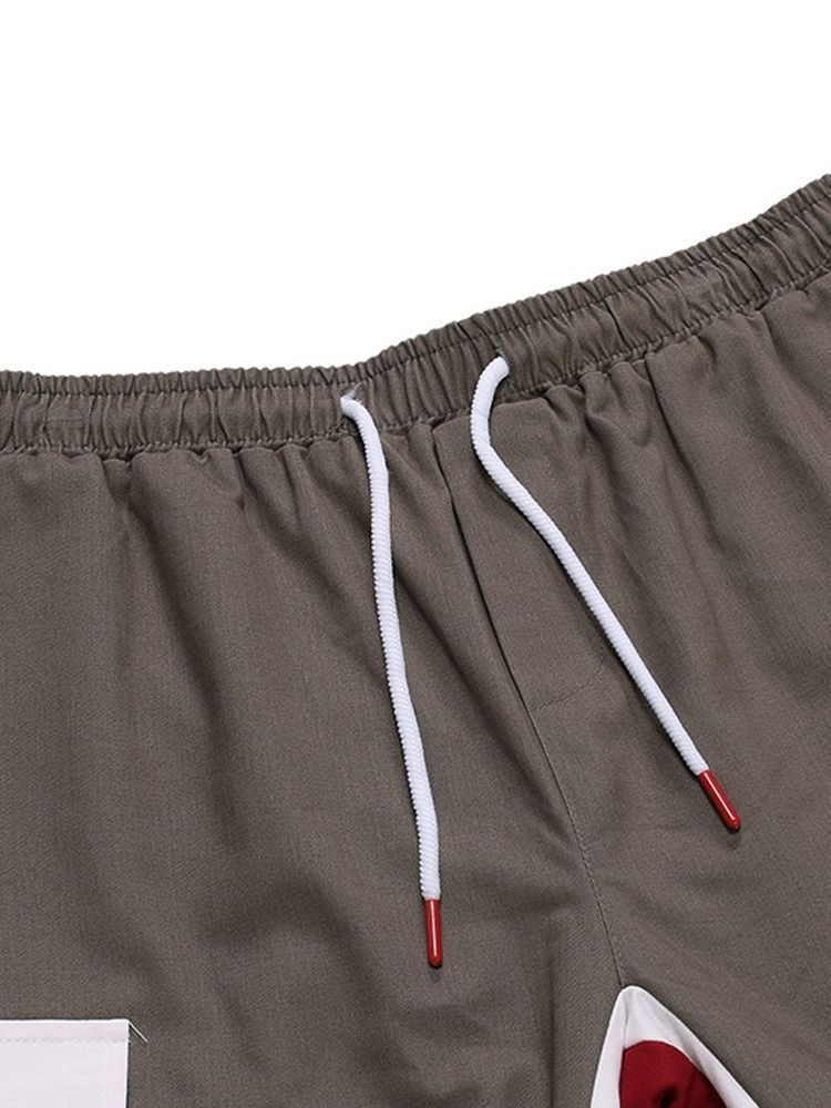 Lace-Up Color Block Lace-Up Sommar Casual Byxor
