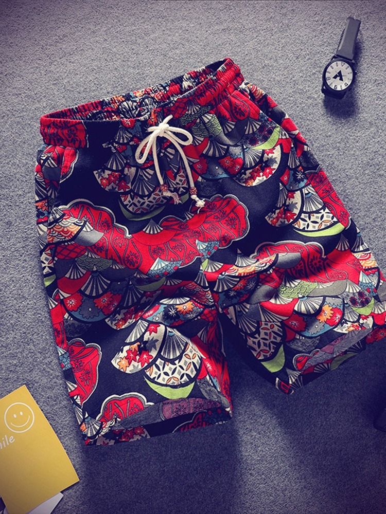 Lace-Up Tunna Rake Lace-Up Koreanska Casual Shorts För Män