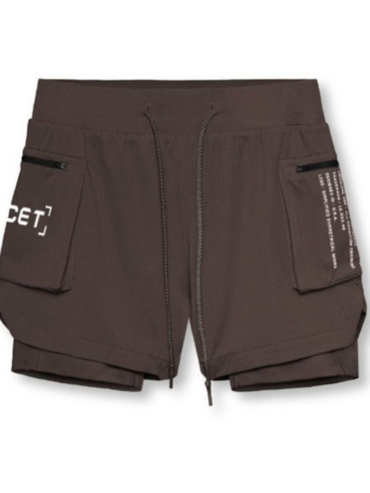 Lös Brevficka Casual Herrshorts Med Snörning