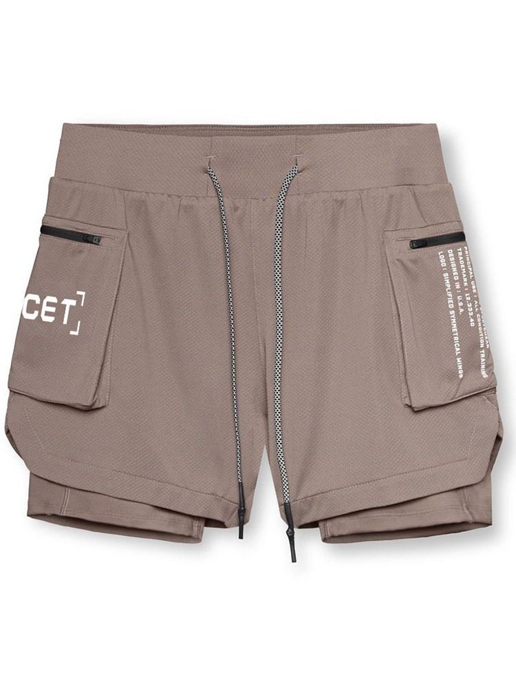 Lös Brevficka Casual Herrshorts Med Snörning