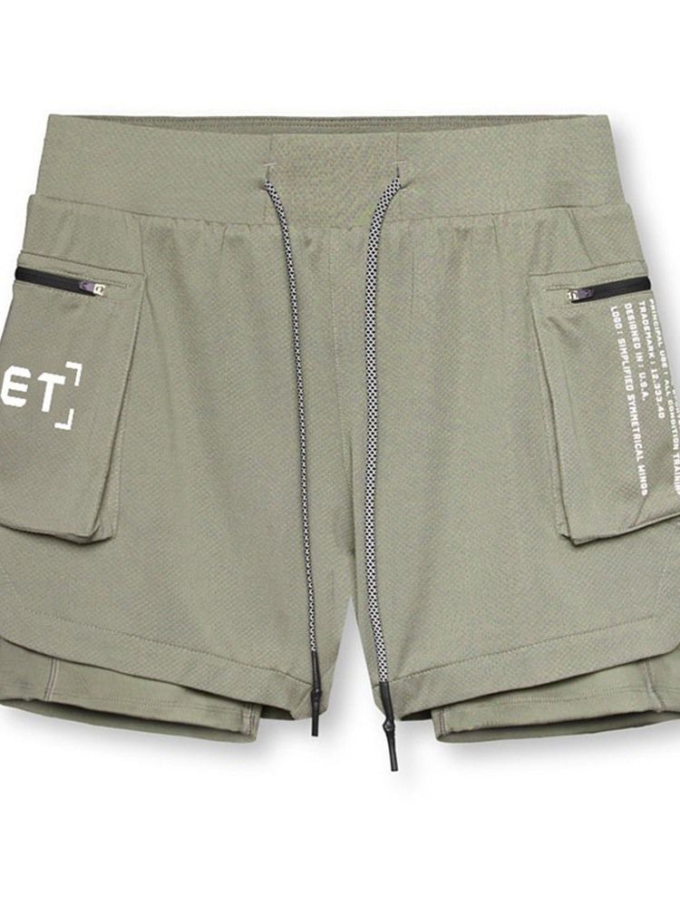 Lös Brevficka Casual Herrshorts Med Snörning