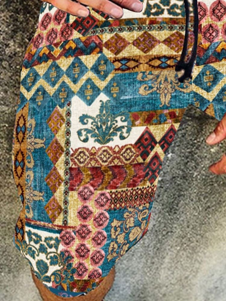 Lösa Haremstryckssnörsshorts För Män