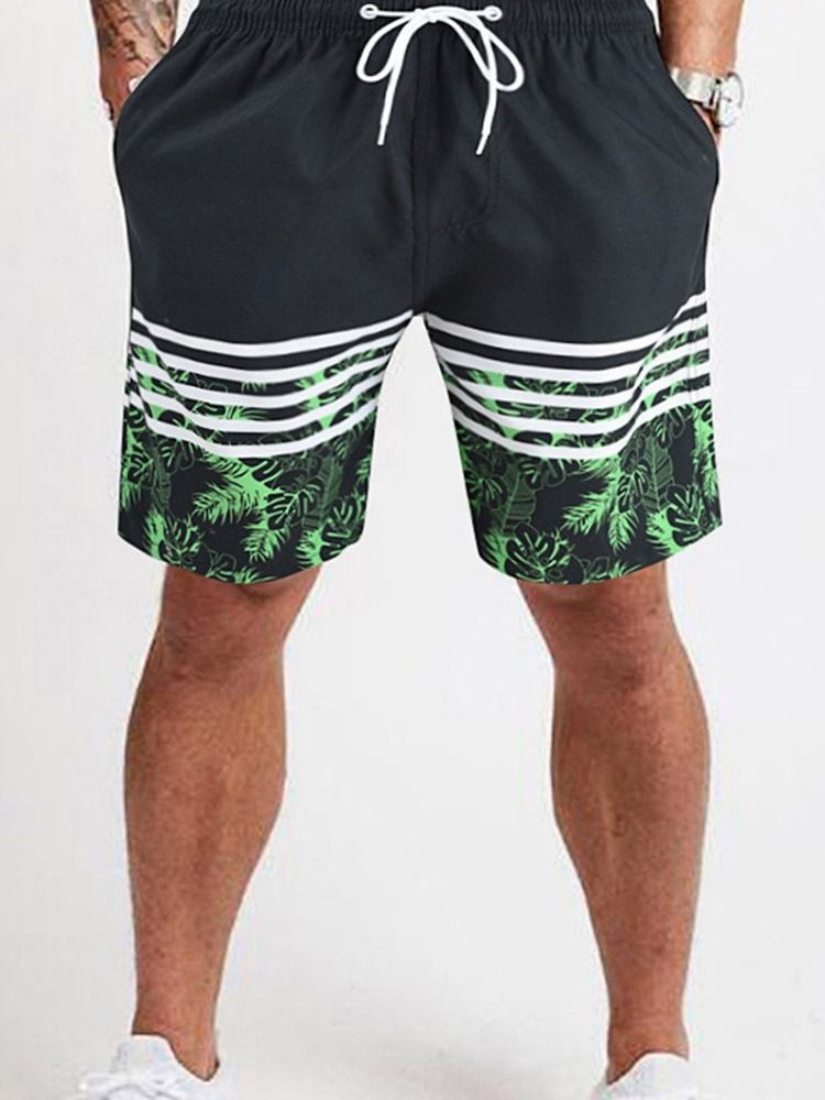 Planta Lace-Up Mid Waist Casual Shorts För Män