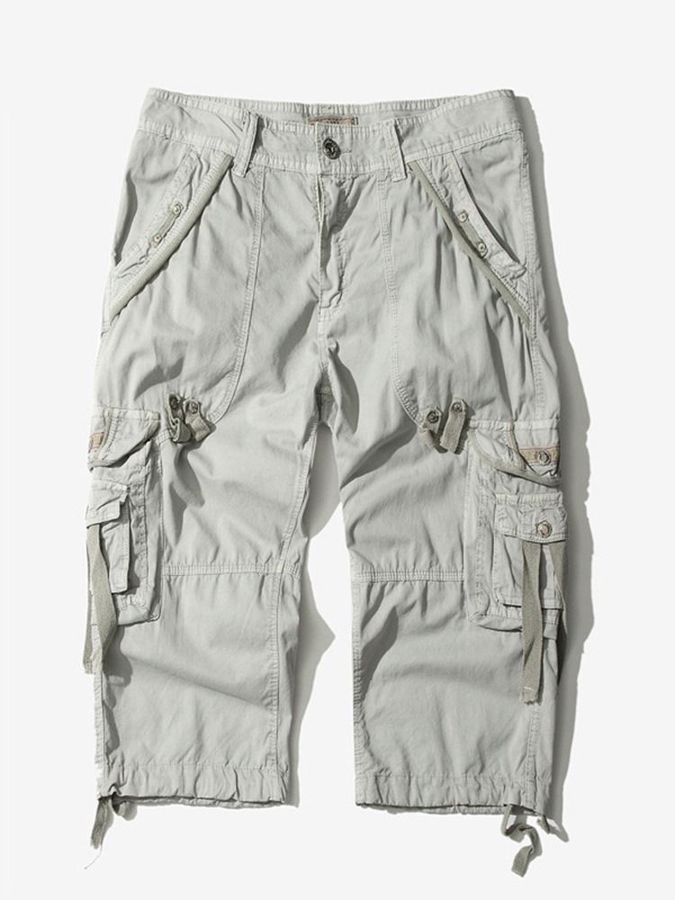 Rak Ficka Vanligt Midja Cargo-Shorts För Män