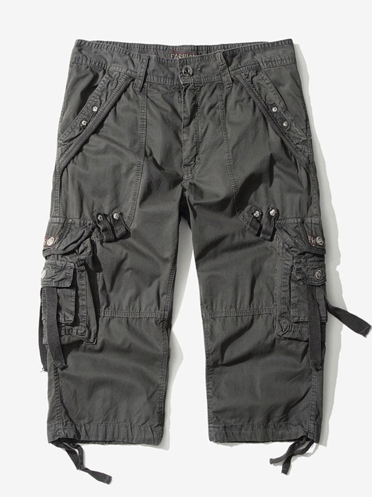 Rak Ficka Vanligt Midja Cargo-Shorts För Män